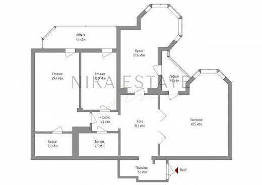 4-room apartment, 169 m² — 6