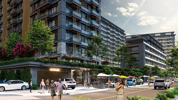 Project with the comfort of a club microdistrict with low population density