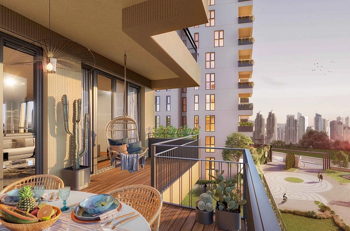 Project in a natural environment, located in the area of the financial center