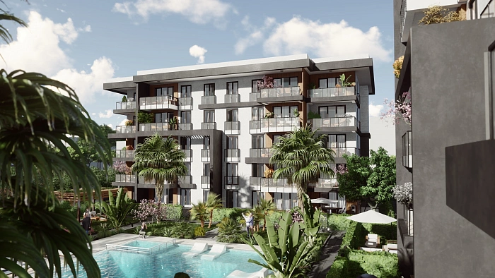 Family low-rise complex in a promising microdistrict of Antalya